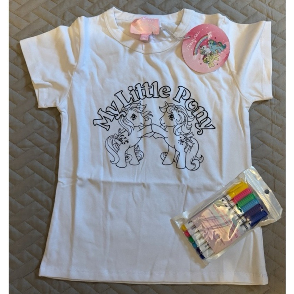 Dollskill- My Little Pony White Baby Shrunken T-Shirt- Size Small and Medium